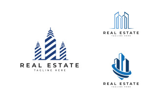 Real estate buildings logo design template