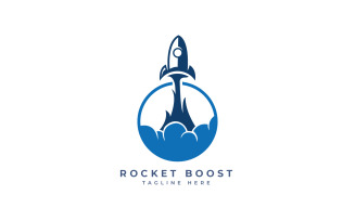 Rocket boosting logo design template
