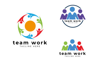 team work people logo design template