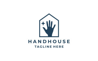 Hand and House Logo Design Vector Illustration