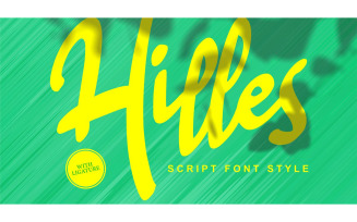 Hilles Script Style Font - Hilles Script Style Font