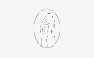 Line Art Elegant Female Hands Logo Design Vector Illustration