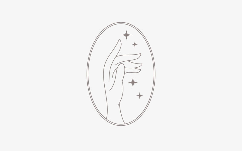 Line Art Elegant Female Hands Logo Design Vector Illustration Logo Template