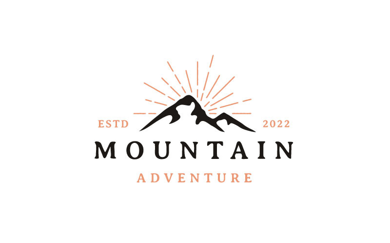 Vintage Hipster Mountain Adventure Outdoor Logo Design Logo Template