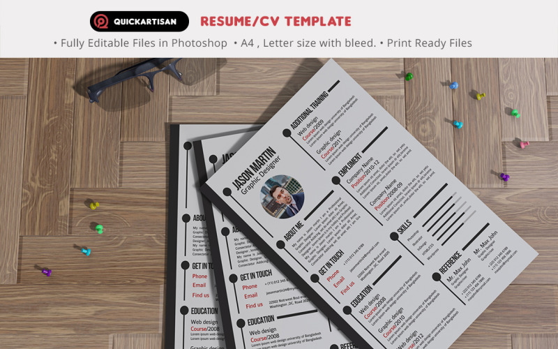 Minimalist Resume CV Template Vol 03 Resume Template