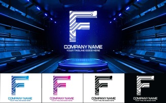 New Technology F Letter Logo Design-Brand Identity