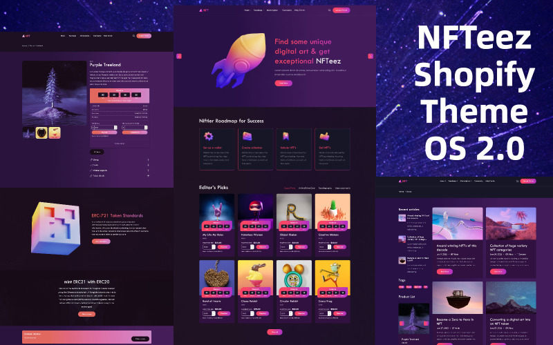 NFTeez | NFT Shopify 2.0 Theme For Selling Digital Assets Shopify Theme