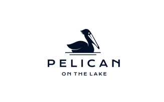 Pelican Bird Logo Design Vector Template