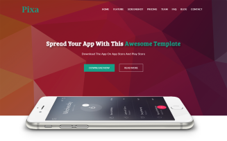 Pixa App Landing Page HTML5 Template