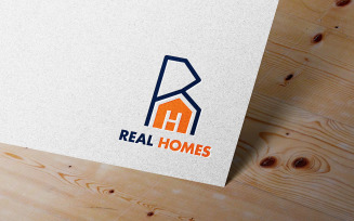 Real Estate letter Logo Design Template