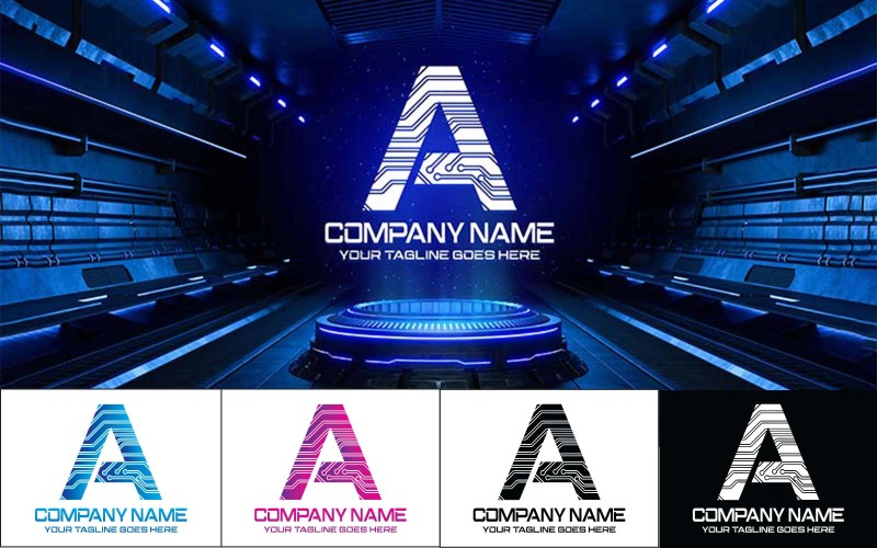 Technology A Letter Logo Design-Brand Identity Logo Template