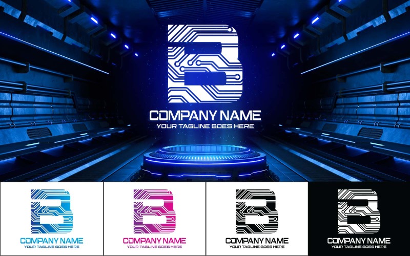Technology B Letter Logo Design-Brand Identity Logo Template