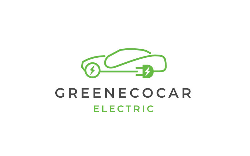 Electric Car, Eco-friendly Car Logo Design Vector Template Logo Template