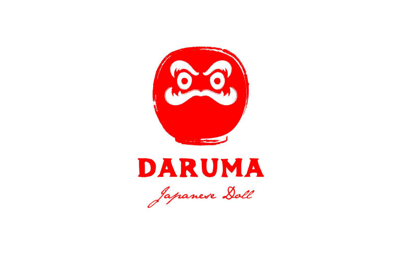 Japanese Daruma Doll Logo Design Vector Illustration Template Logo Template