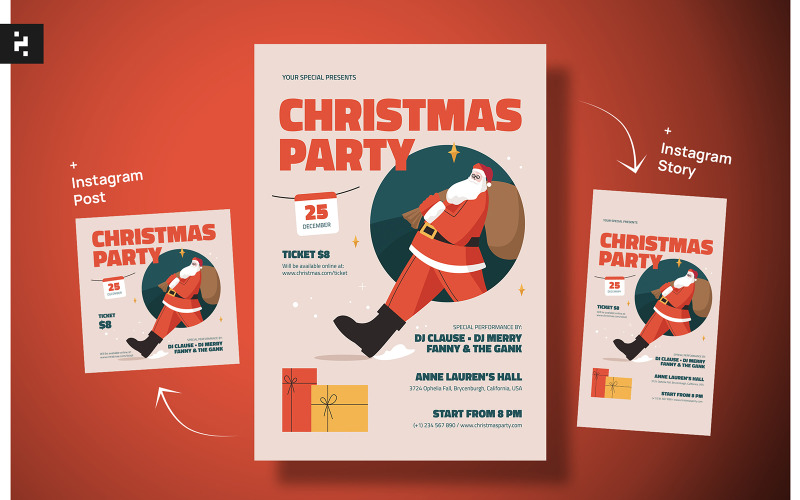 Merry Christmas Flyer Template Corporate Identity