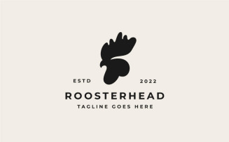 Retro Rooster Head Logo Vector Template