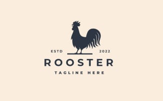 Rooster Silhouette Logo Design Vector Template