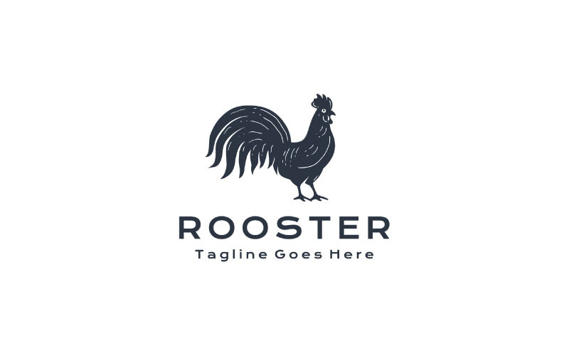 Rooster Silhouette Logo Design Vector Logo Template