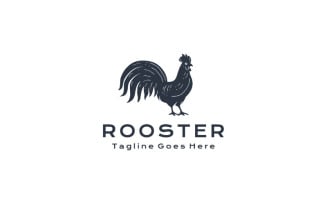 Rooster Silhouette Logo Design Vector