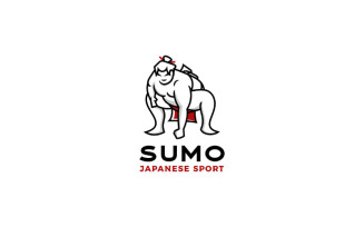 Sumo Wrestler Logo. Japanese Traditional Sport Logo Design