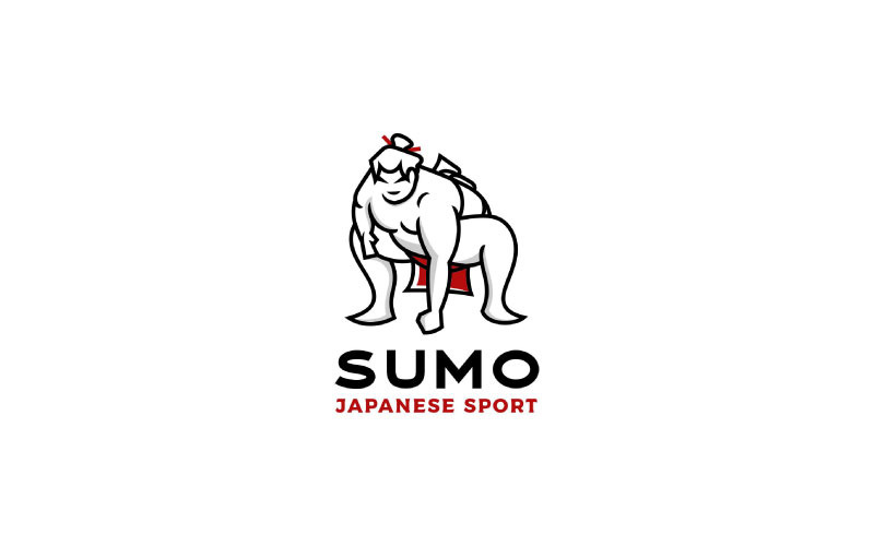 Sumo Wrestler Logo. Japanese Traditional Sport Logo Design Logo Template