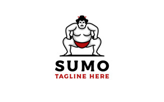 Sumo Wrestler Logo. Japanese Traditional Sport Logo