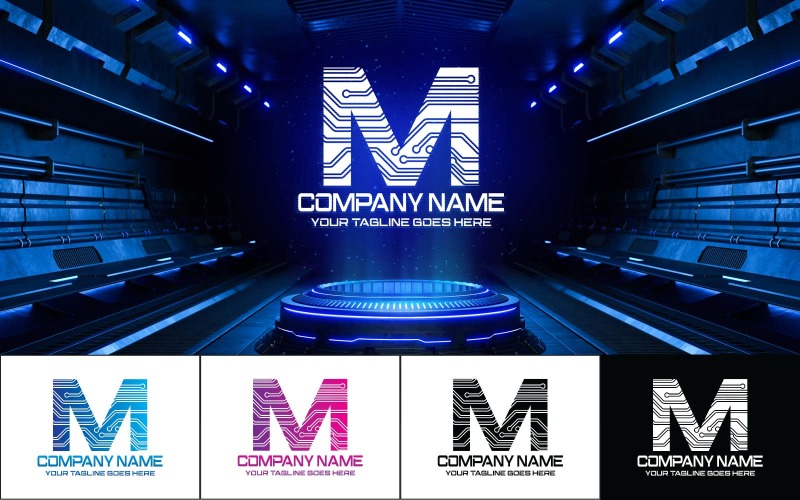 Technology M Letter Logo Design-Brand Identity Logo Template