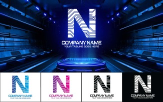 Technology N Letter Logo Design-Brand Identity