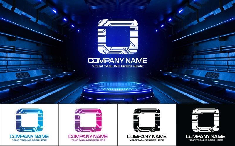 Technology O Letter Logo Design-Brand Identity Logo Template