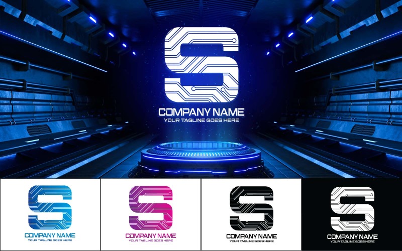Technology S Letter Logo Design-Brand Identity Logo Template
