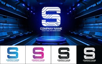 Technology S Letter Logo Design-Brand Identity