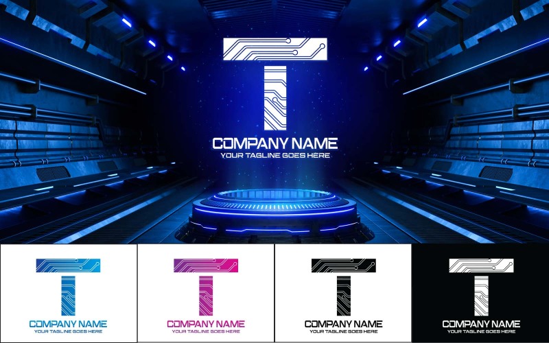 Technology T Letter Logo Design-Brand Identity Logo Template
