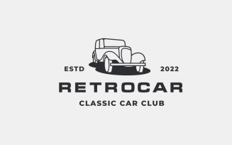 Vintage Retro Classic Car Logo Design Vector Template