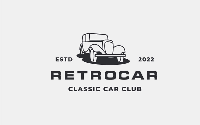 Vintage Retro Classic Car Logo Design Vector Template Logo Template