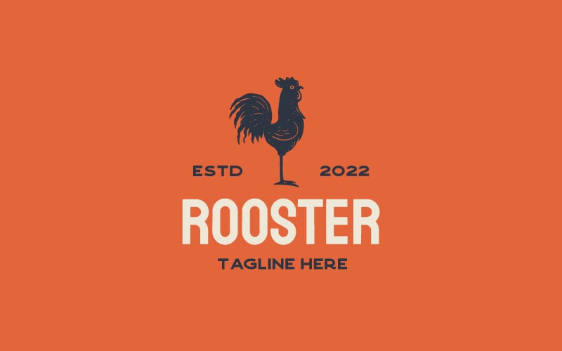 Vintage Rooster Chicken Hen Silhouette Logo Design Logo Template