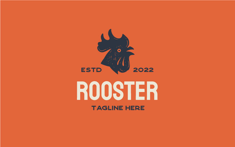 Vintage Rooster Head Logo Design Template Logo Template