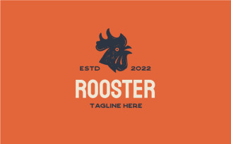 Vintage Rooster Head Logo Design Template