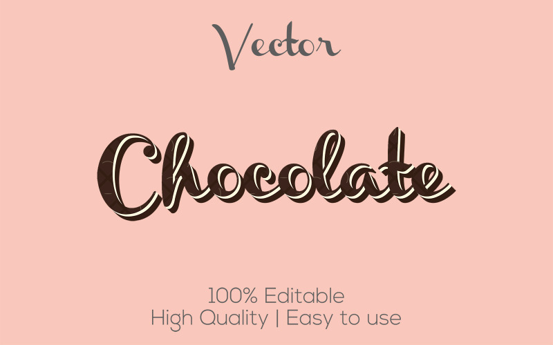 Chocolate | 3D Chocolate Text Style | Chocolate Editable Vector Text Effect Illustration