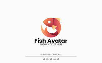 Fish Gradient Logo Template 4