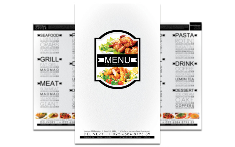 Minimalist Restaurant Menu Flyer Corporate Identity