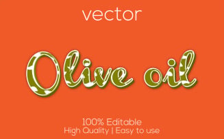 Olive Oil | 3D Olive Oil Text Style | Olive Oil Editable Vector Text Effect