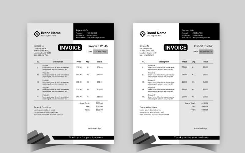 Professional Invoice Template Design 08 Corporate Identity