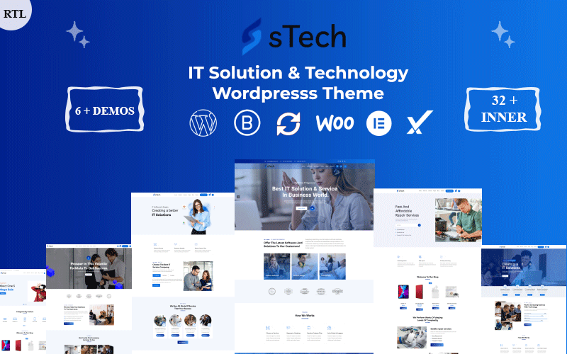 sTech - ІТ-рішення та багатоцільова тема Wordpress Elementor