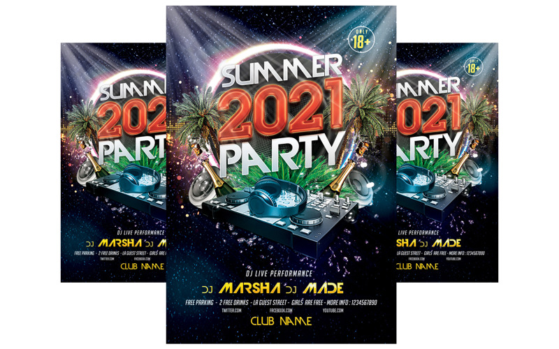 Summer Party Flyer Template 5 Corporate Identity