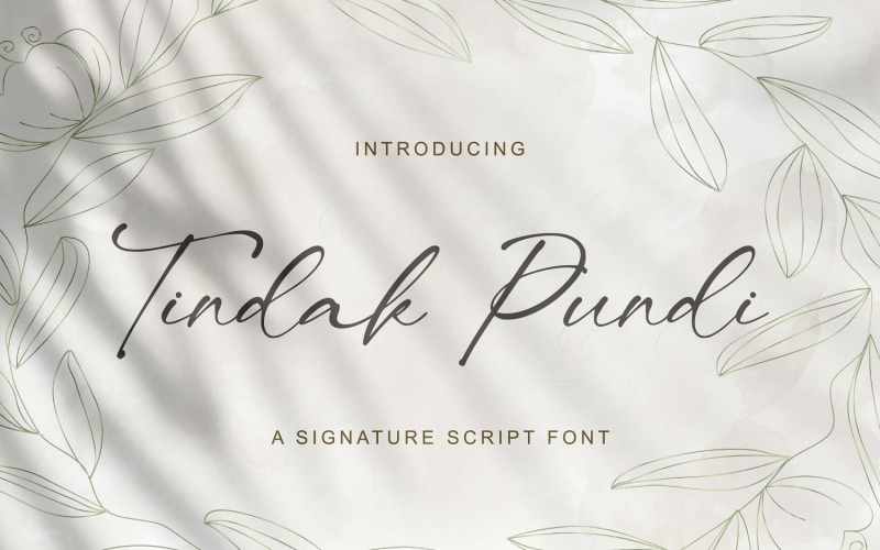 Tindak Pundi - Signature Script Font