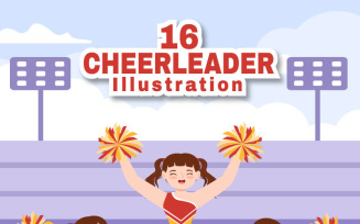 16 Cheerleader Girl Illustration