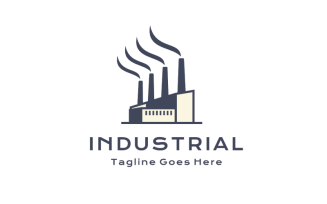 Factory Building Logo Design. Modern Industrial Logo Design