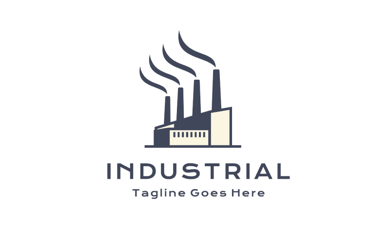 Factory Building Logo Design. Modern Industrial Logo Design Logo Template