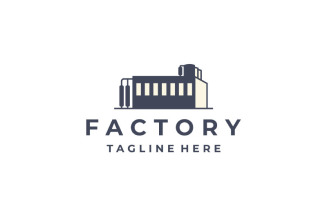 Factory Building Logo, Modern Industrial Logo Design Vector