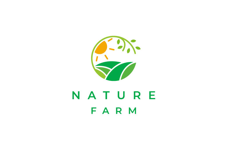 Green Nature Farm Agriculture Logo Design Vector Template Logo Template